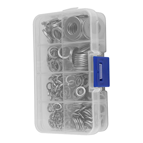 200PCS Stainless Steel Flat Ring & Split Lock Washer Assortiment Set M5 M6 M8 M10 Metric 5