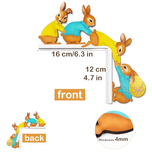 Pasen Deur Frame Decor Schattig Konijn Hoek Teken Houten Konijn Huis Decoratie voor Pasen Kinderen verjaardag partij levering