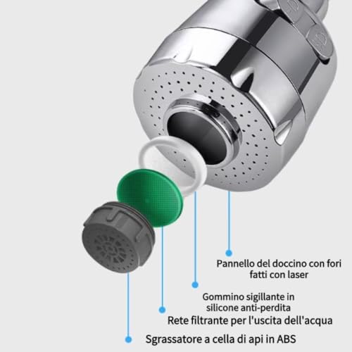 30% tot 70% waterbesparende draaibare kraanluchter Diffuser 360° Uitlaat voor keuken met ABS materiaal, Ideaal voor wasbakken, Faucet Nozzle