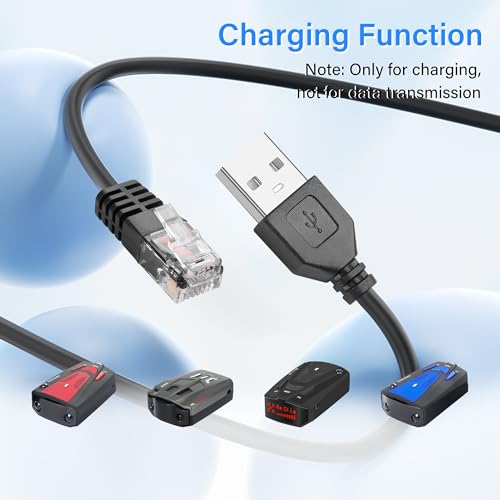 Radarwaarschuwingskabel, USB naar RJ11-plugkabel, 5V tot 12V, vervangingsradarwaarschuwingskabel, Boost-adapterkabel voor radarwaarschuwing met RJ11-laadpoort 5.57FT 5
