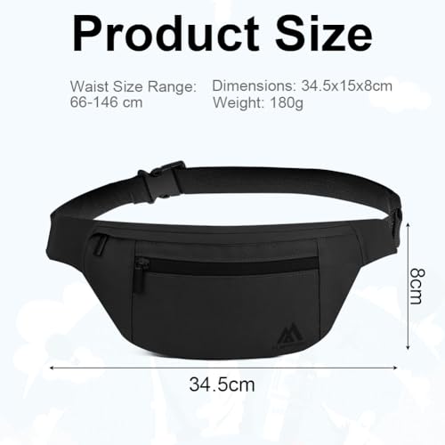 Tas Tas Tas voor heren en vrouwen Travel Tas met verstelbare band, 4 Compartiments, Waterdichte Tas voor Sport, Running, Fietsen, Zwart, modern