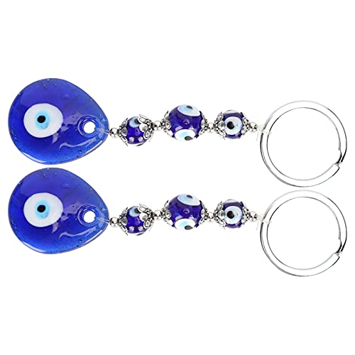 2 st. Lucky Eye Keychain, Exquise ambacht Eye Keychain Turkse blauwe ogen sieraden Blue Eye Amulet voor meisjes, blauw