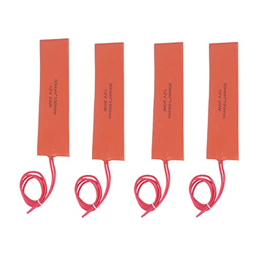 4 stuks Siliconen Rubber Verwarmingskussen, Flexibele Siliconen Verwarming Mat Rubber Verwarming Deken Warm Verwarmd Bed voor industriële apparatuur 20W 12V 5