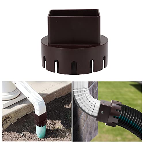 Rain Gutter Downspout Adapter, Plastic Drain Downspout Extender Connector Flexibele Drain Adapter Vervanging Downpipe Converter Connector met Schroeven voor Outdoor(Brown S) 5