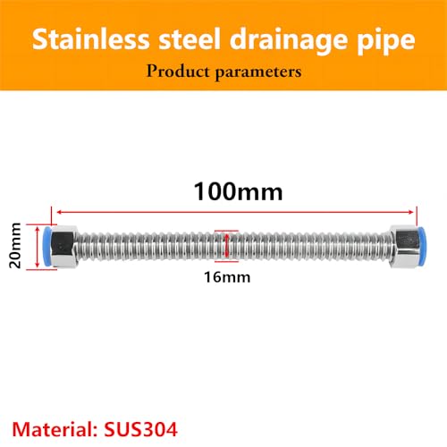 2 stuks G1/2" x G1/2" Roestvrij staal golfbuizen, 10cm Keuken Basin Faucet Connector Pipes, Buigbare en Behoud Zijn Vorm, Anti-burst Water Pijp voor Keuken Badkamer