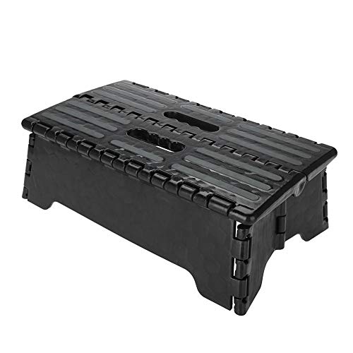 Opvouwbare stapkruk, Draagbare vouwende klimhulpkruk voor ouderen, opvouwbare stapkruk Zwarte trapladder voor kleine zwangere vrouwen Badkamer38 * 21.5 * 13cm