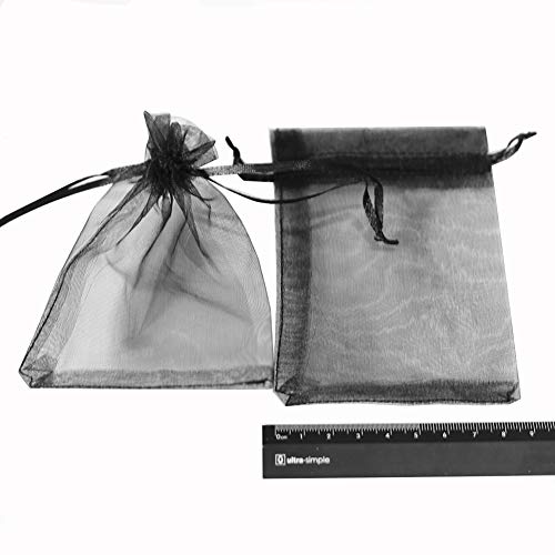 100 stuks Organza Tassen voor bruiloft geschenktassen zwart 9 x 12 cm