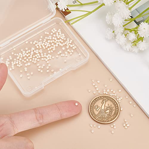 1 onderdelen Ca. 155 Mini Natural Zoetwater Cultuur Parels, 1.5~3mm Kleine vorm van rijst Zoetwater Parel Losse zoetwaterparel voor sieraden maken, Shell kleur