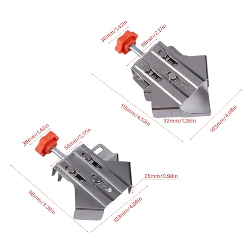 4Pcs Stainless Steel Hoekklem, open gesloten verstelbare 90 graden rechterhoekklem, voor houtbewerking