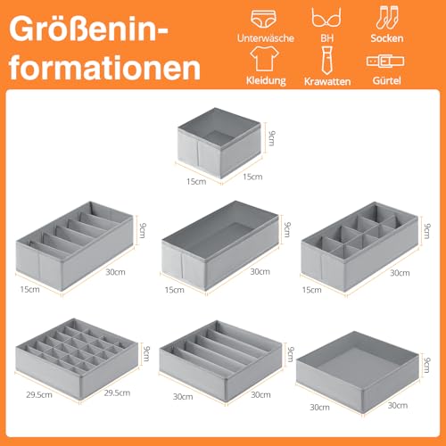 Set van 12 Grijze Lade Organizers 4