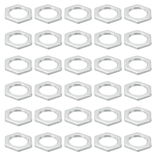 M20 x 1,5 Stalen Hex Noten 30 stuks Metrische Thread Gegalvaniseerde Hardware Noten Schroeven Bouten Apparatuur Bevestiging voor Lampen Machineonderhoud 3mm Hoogte