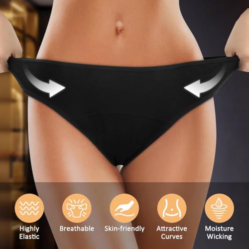 Menstrueel slipje Absorberende Leakproof slipje voor zware bloeding 30 ml Katoen Menstrual slipje voor vrouwen Absorberende Herbruikbare S/M/L Verpakking van 4 4