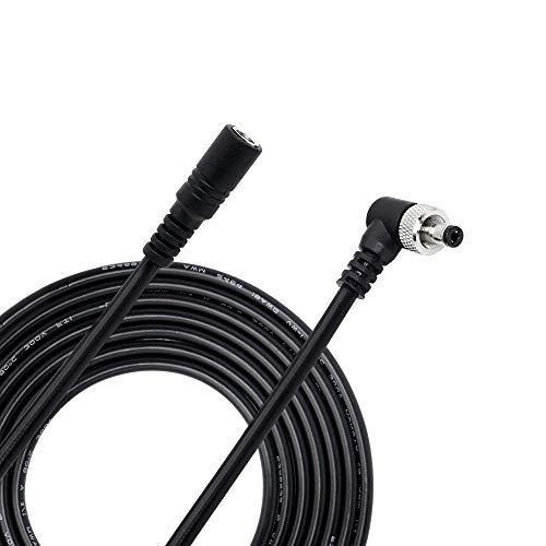 3M DC 90 graden 5.5mm x 2.1mm L-Gevormde rechterhoekplug naar Busverbinding Kabel 18AWG met Fuse Nut voor 5V/12V Power Adapter