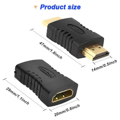 HDMI Female to HDMI Female Coupling Jack with HDMI Man to HDMI Man Coupling Jack (10 PCS)
