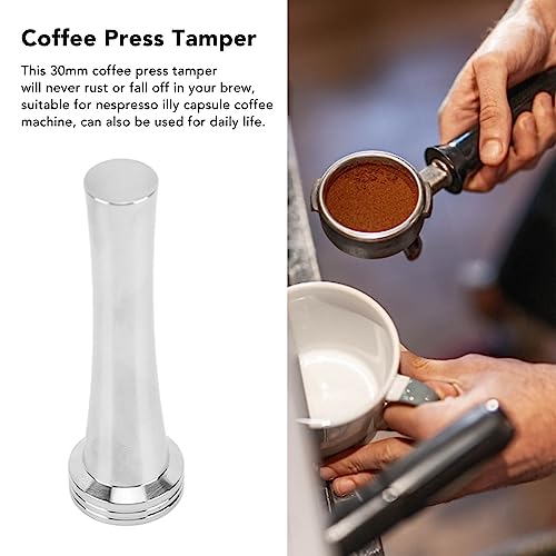 30mm Roestvrij staal Koffie Tamper, Flat Base, Ergonomische handgreep, Stevige Capsule Poeder Hammer, Gemaakt van Solid Food Grade Roestvrij staal, Geschikt voor 5