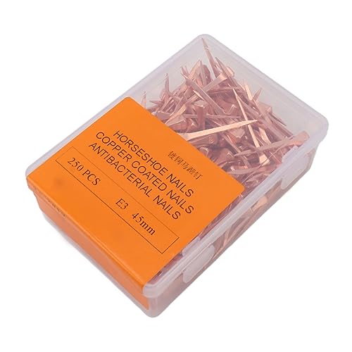 Koperen hoefijzernagels, Roestvrij rechtse hoefijzernagels 250 stuks Flexibel met opslagbox voor veebedrijven (45mm E3)