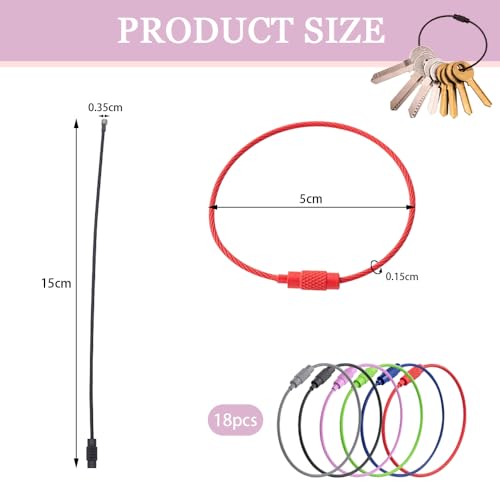18 stuks grote sleutelhanger Hoop 15cm kleurrijke draad Ring Loop houder metaal staal draad sleutelhanger gecoat sleutelhanger Lanyard voor opknoping sleutelhangers Bagage Tags ID-tags