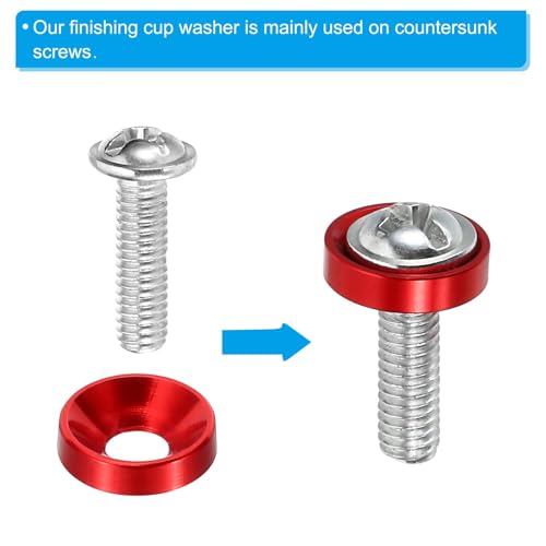 M4 Fresh Washer met verzonken kop, 40 stuks geanodiseerde aluminiumlegering voor mechanische accessoires, DIY Model Onderdelen, Zwart 4