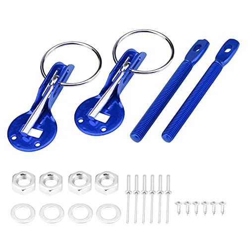 Racing Hood Pins, Universal Bonnet Pins Kit voor Auto Aluminium Latch Vangst Pin Key Locking Kit voor Racing Sport Car (Blauw)
