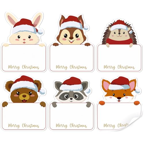 120Stuks Kerstmis Stickers Kerstcadeau Sticky Labels Vrolijk Kerstmis Tags Stickers Zelfklevende etiketten voor cadeaus Kaarten Envelop Bags