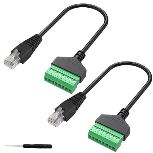 RJ45 Schroef Terminal, RJ45 Ethernet 8P8C Plug to 8 Pin Extender Adapter voor AV CCTV DVR Cat6 Cat5 Inline Coupler (30cm/2PCS)