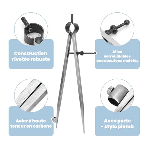 Wing Divider, Line locatie Scratching Drawing Compasses Craft Rotary Tool Drafting Compass 100mm 150mm 200mm 250mm 300mm(250mm) 3