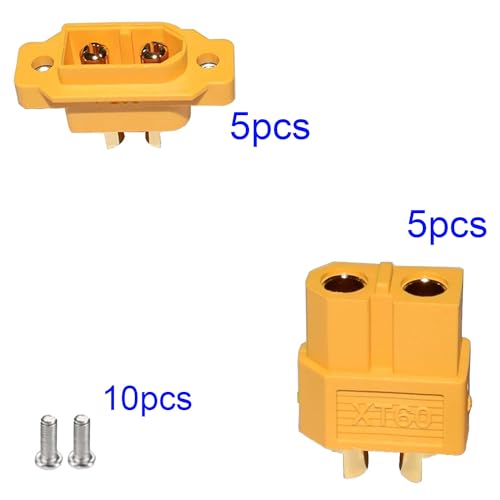 5 paar XT-60 Plugs + 5 paar XT60E-M Flush-Mount Plugs Lipo Battery Connectors 2pin Connector Kabelplug