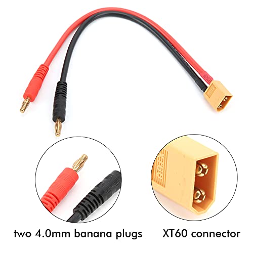 RC Batterij Charging Kabel, 12AWG Adapter Kabel 22cm XT60 tot 4mm Banaan Plug Laadkabel XT60 Man Connector naar 4mm Banaan Plug voor B6 LiPo Batterij Charger 4