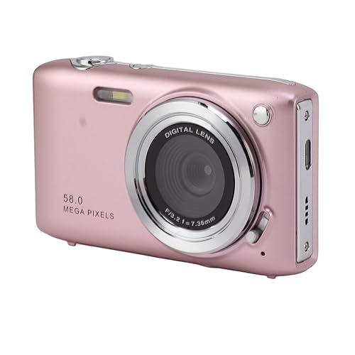 4K digitale camera 16X hoge definitie Fotografie voor tieners 58MP HD 2.88 Inch IPS scherm Zoom Auto Focus zak Compacte camera voor reizen fotografie Vloggen (PINK)