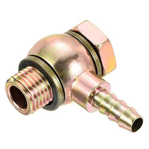 Slang Barb passen elleboog 8mm Barbed Draad M14x1.5 Man Wire, Carbon Steel Pipe Adapter Connector voor Air Water Fuel Oil, Goud