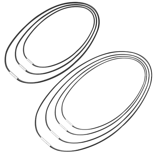 7Pcs Gevlochten lederen ketting voor vrouwen en mannen, 1.5/3mm Heren ketting op zwart Waxed Touw, 40-80cm Zwarte lederen ketting / / armband met sluiting, lederen ketting voor mannen dames hanger, Polyester, Nee