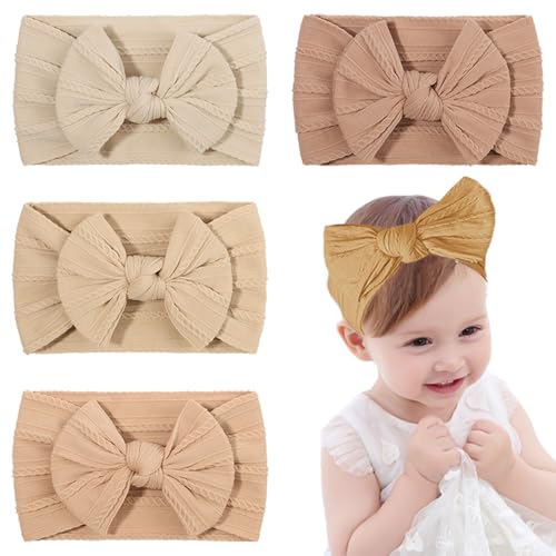 5Stuks Baby hoofdband, Soft Bow Headwear Schattig Baby Bow Turban Baby Nylon hoofdbanden instellen Baby meisje hoofdbanden voor baby pasgeboren peuters Fotografie Props Accessoires, 5
