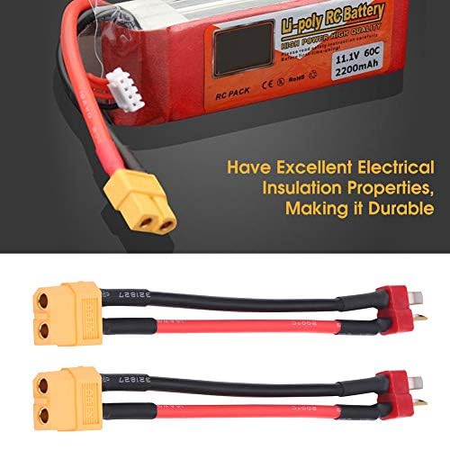2Scs 4 Types XT60 to T Plug Adapter Connector Cable RC Accessoires 14AWG 10cm (T Plug Man to XT60 Vrouw) 5