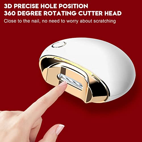 Elektrische Nail Clipper, Automatische Nail Polisher, Elektrische Nail Trimmer, Manicure Tool, Cordless Curved Design, Enkele Key Operation Portable Nail File Trimmer voor tenen en (Wit) 5