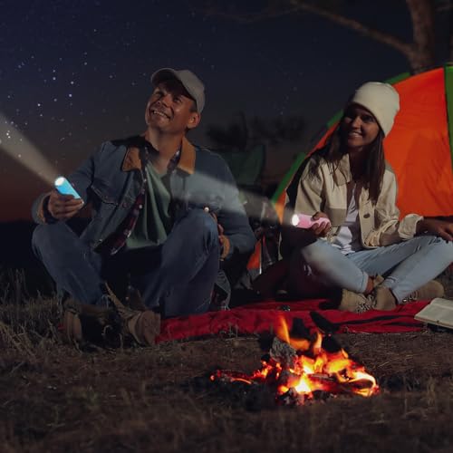 9 LED Glow in donkere zaklampen, Mini aluminium zaklamp Rubber gecoate zaklamp met riem voor Camping, Wandelen, Party, Groen 5