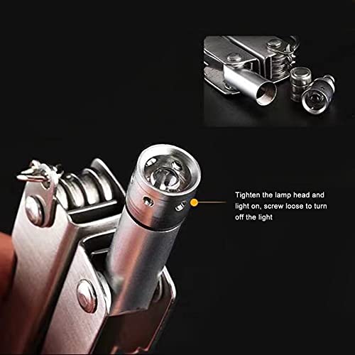 Multi Tool Tang met licht, zak Multitool met draadsnijmachine, schroevendraaier, mes, Legering Staal Multifunctionele Tang voor Survival, Camping, Jacht, Vissen en Wandelen 5