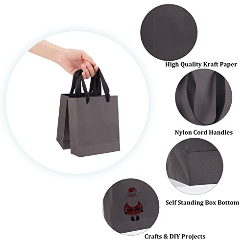25 stuks Black Paper Shopping Bags, Rechthoekige Cadeautassen met handgrepen voor bruiloften en verjaardagen, 16 x 13 x 6 cm 3