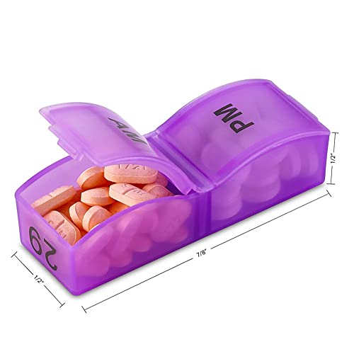 Tabletdoos voor 1 maand, ochtend & middag, avond, medicijndoos 31 dagen, 2 afdelingen, pilsdoos, grote afdelingen, pilsorganisator, draagbare tabletdoos maand met deksel, maand pilsdoos 5