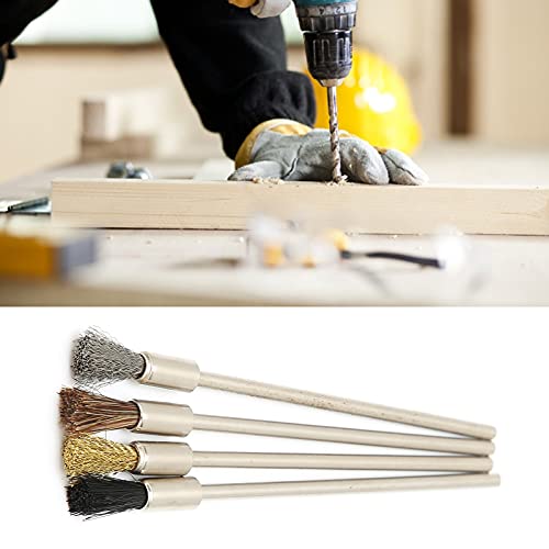 Mini borstel set, roestvrij staal draad borstel brede toepassing vuil verwijderen smalle gebieden Mini draad borstel, voor boor sieraden miniatuur elektronische instrumenten reinigen