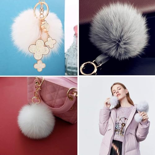 Verpakking van 6 12-15 cm Faux Fur Pompoms Faux Fur Pom for Crafts, Faux Fur Pompoms, Fluffy Pom for Crafts, DIY Creative Crafts, Hats, Handschoenen, Bag, Hangers, Decoratie