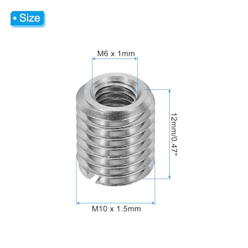 Thread Adapter Roestvrij staal 316 Reducer Nut 5 st M10 x 1,5 Male to M6 x 1 Female Feed Nut voor Reparaties, Reducer, 12mm