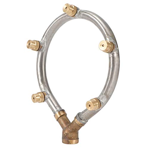 Verstelbare ronde besproeiingssproeier mist met 5 nozzles, roestvrij staal voor tuinbesproeiing, Geschikt voor landbouw en pestcontrole