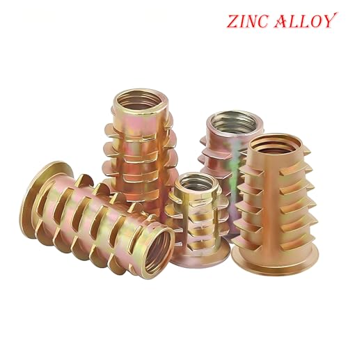 20 st. Schroef in moeren, M8 x 15mm Zinklegering Noten, draadmoeren voor houten meubelen 5