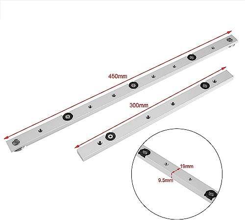 Miter Bar Slider, 2st 300mm Table Saw with Bar Slotted Miter Rail T-Rail Aluminium Legering voor Router Table Circulaire Zagen Miter Carpenter DIY Houtbewerkingsgereedschap (2 x 300)