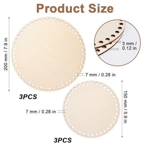 6 st. Cirkel houten mand bodem, natuurlijke houten mand Base, natuurlijke houten mand Base, hout basis voor ronde haak mand, houten mand Base, hout Base, mand bodem voor Hoking (15/20cm)