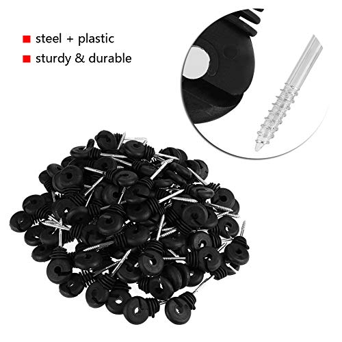 100 st elektrische hek isolatie, korte schroef type ring isolatie, elektrische weide hekken post accessoire, post hout isolatie voor elektrische hek accessoires 4