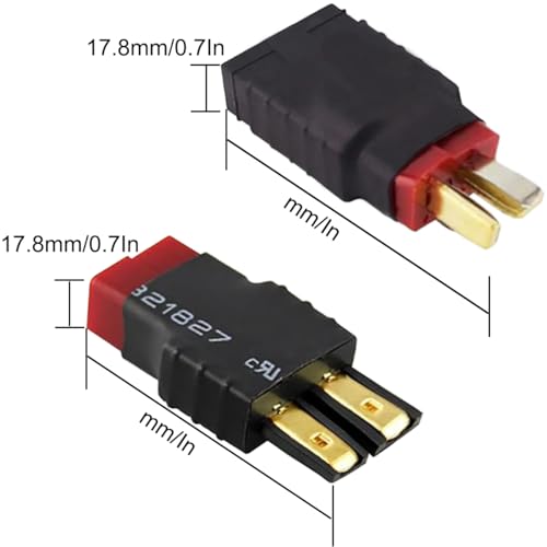 2 paar T-plug Deans voor Traxxas TRX Plug Adapter Plug, TRX Plug to T Plug, Draadloze Adapter Plug voor RC Batterij, ESC Lipo Batterij Oplader