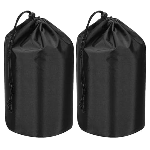 Stuff Sack, 2 stuks 5 x 10 Inch Waterdichte Outdoor Opbergzak Draagbaar Koordstof Valve Bag Lichtgewicht slaapzak voor Camping Wandelen Reizen, Zwart