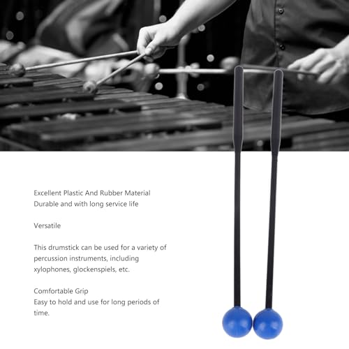 Marimba Mallets Marimba Mallets Xylophone Sticks, Duurzame Percussie Sticks Plastic Rod Percussie Sticks voor Glockenspiels Mallets (Black Rod Blue Head) 5
