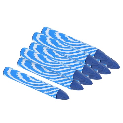 Hout Markering Gekleurde Potloden, 12 Pack 4"x0.55" Hex Wax Band Marker Tekenkrijtjes voor hout, glas, keramiek, karton, was, steen, blauw